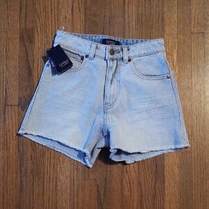 Cavalli Class Blue Jean Shorts High-Waisted Frayed Hem